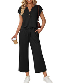 Notched Short Sleeve Top and Pants Set 100100127376521 46 Affordable Fashion Under $100 Jerry's Apparel 