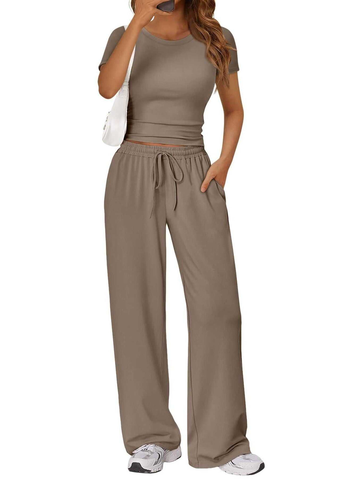 Round Neck Short Sleeve Tee and Pants Set 100100270766561 43 Affordable Fashion Under $100 Jerry's Apparel 