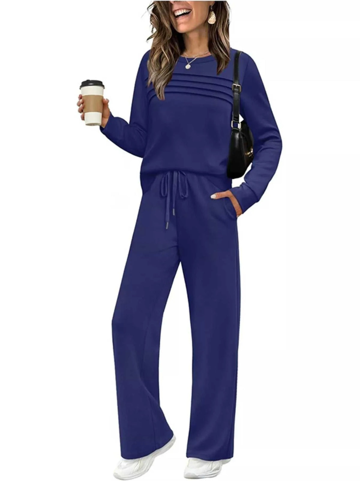 Full Size Casual Long Sleeve Crewneck Top and Drawstring Pants Set Plus Size 100100096071791 46 Affordable Fashion Under $100 Jerry's Apparel 