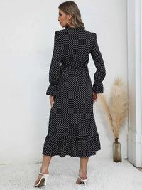 Polka Dot Ruffle Hem Midi Dress 100100992204354 44 Affordable Fashion Under $100 Jerry's Apparel 