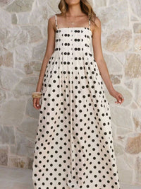 Polka Dot Pleated Detail Maxi Dress 100100737437161 50 Affordable Fashion Under $100 Jerry's Apparel 