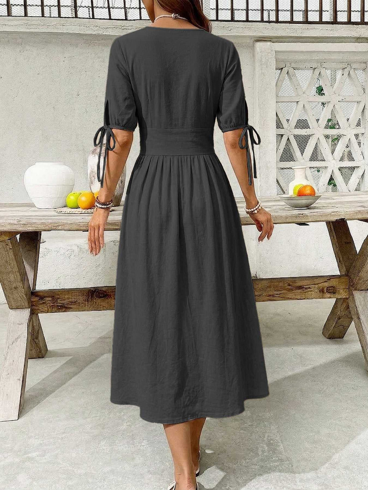 Button-Down Short Sleeve Midi Dress 100100773551026 41 Women's Midi Dress Affordable Boutique Dresses Under $50 Jerry's Apparel 