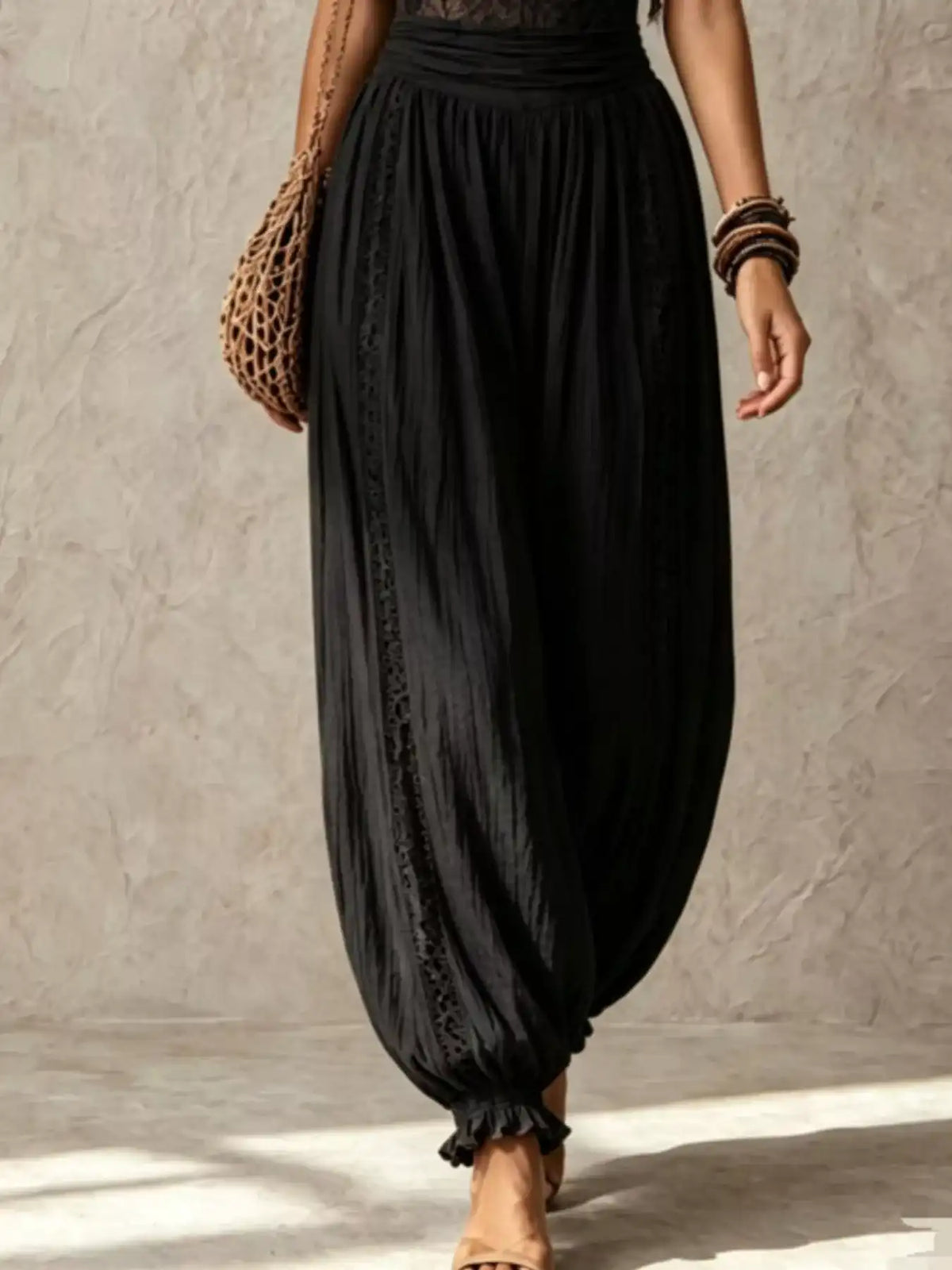 Boho Lace Corset Bodice Jumpsuit with Harem Pants 101001053483751 81 Affordable Fashion Under $100 Jerry's Apparel 