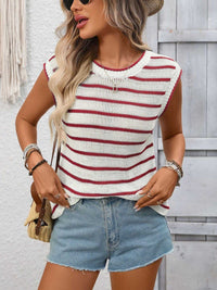 Striped Knit Round Neck Sweater Vest 100100982200698 31 Affordable Fashion Under $100 Jerry's Apparel 