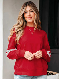 Stripe Round Neck Long Sleeve Sweatshirt 100100293467099 31 Affordable Fashion Under $100 Jerry's Apparel 