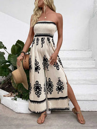 Smocked Printed Wide Leg Jumpsuit 100100237311623 40 Affordable Fashion Under $100 Jerry's Apparel 