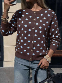 Polka Dot Button Up Cardigan 100100455414411 44 Affordable Fashion Under $100 Jerry's Apparel 