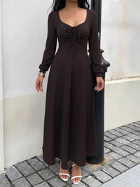 Long Sleeve Tie-Front Maxi Dress 100100542655750 37 Affordable Fashion Under $100 Jerry's Apparel 