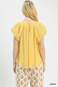 Umgee Crinkle Flutter Sleeve Peasant Top 100100417091501 51 Affordable Fashion Under $100 Jerry's Apparel 