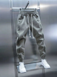 Men's Plus Size Drawstring Striped Joggers with Pockets 100400022808175 44 Affordable Fashion Under $100 Jerry's Apparel 