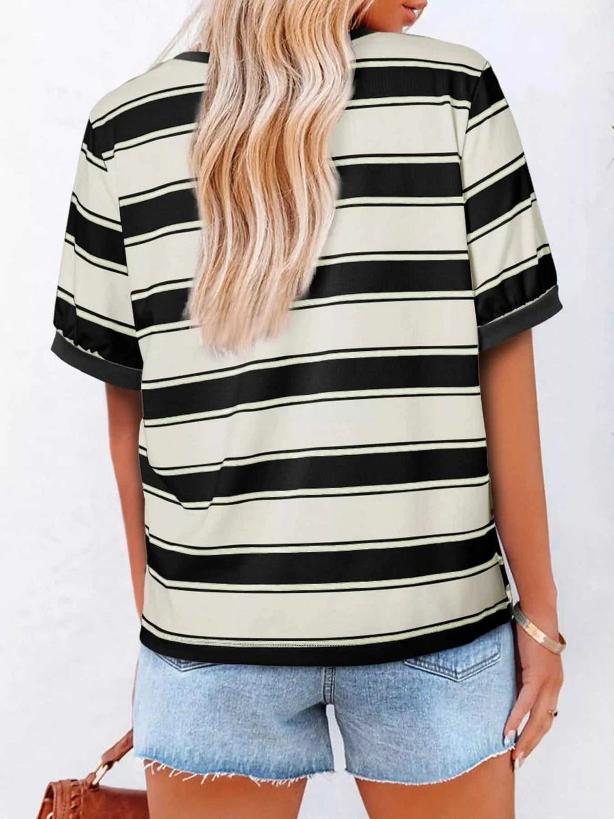 Striped Crew Neck T-Shirt 100100248569322 33 Affordable Fashion Under $100 Jerry's Apparel 