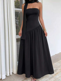 Slit Tube Maxi Dress with Scarf 100100259725562 37 Affordable Fashion Under $100 Jerry's Apparel 