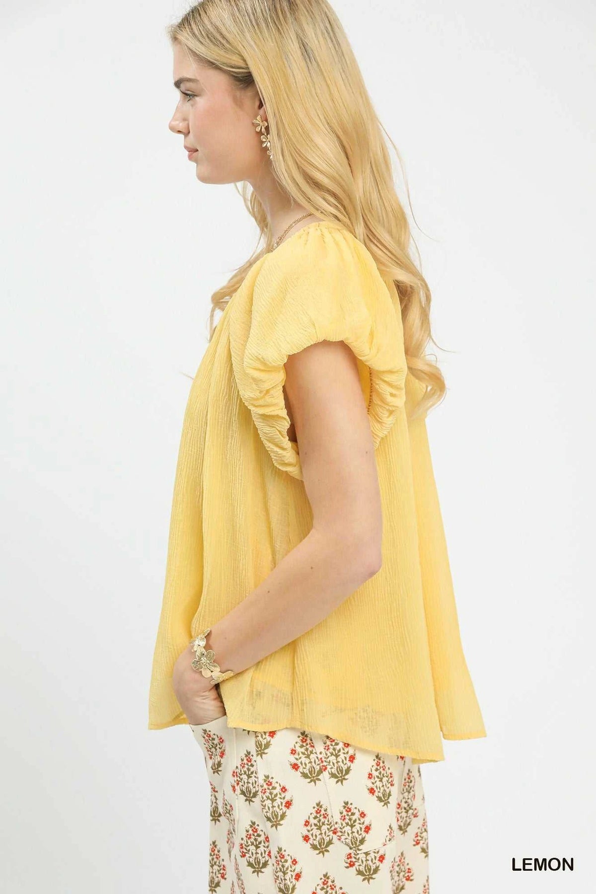 Umgee Crinkle Flutter Sleeve Peasant Top 100100417091501 51 Affordable Fashion Under $100 Jerry's Apparel 