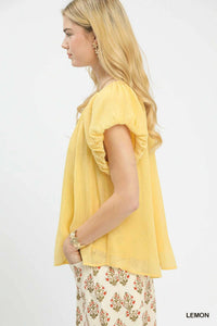 Umgee Crinkle Flutter Sleeve Peasant Top 100100417091501 51 Affordable Fashion Under $100 Jerry's Apparel 