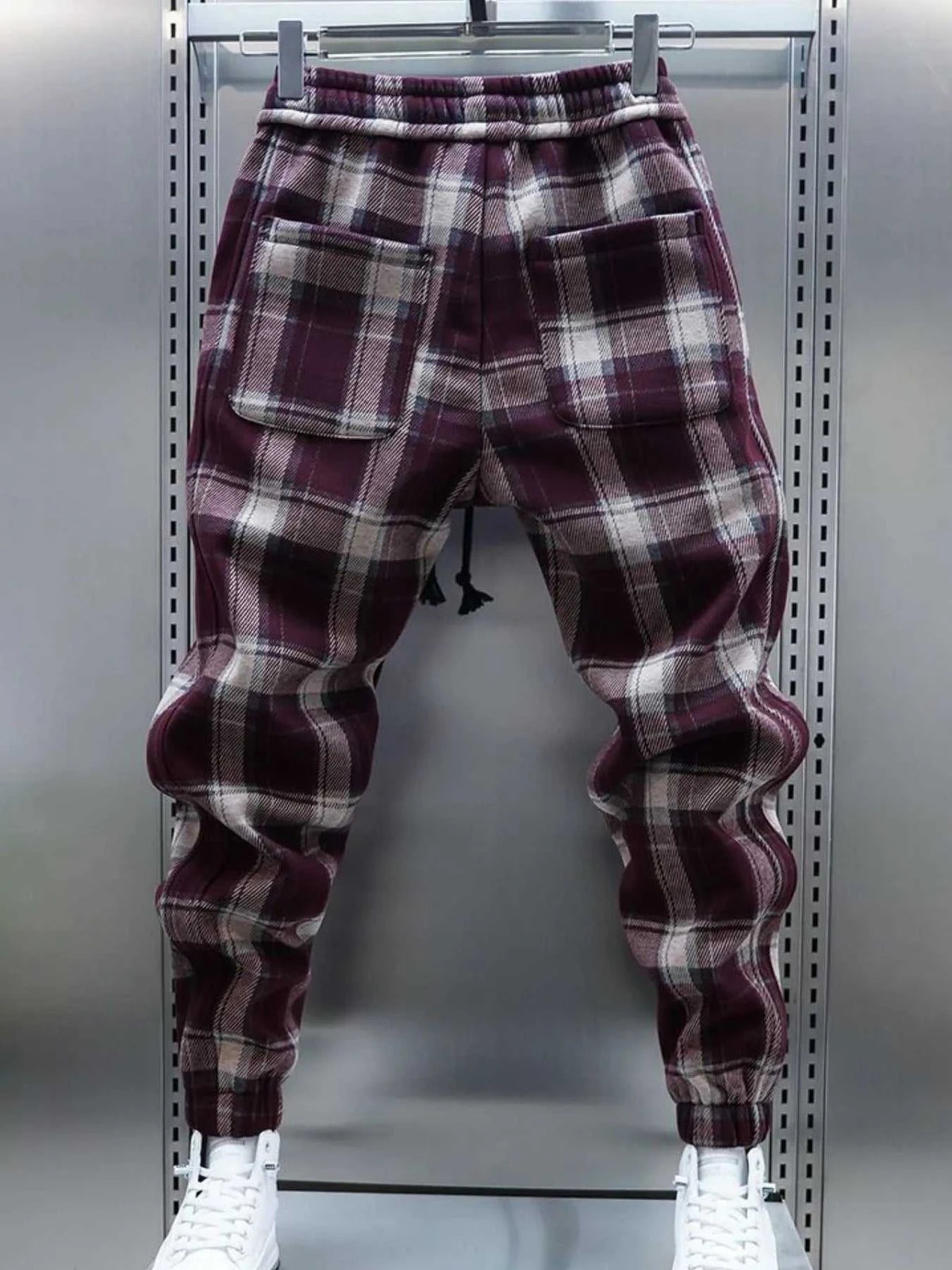 Men's Plus Size Plaid Drawstring Joggers 100400746661223 43 Affordable Fashion Under $100 Jerry's Apparel 