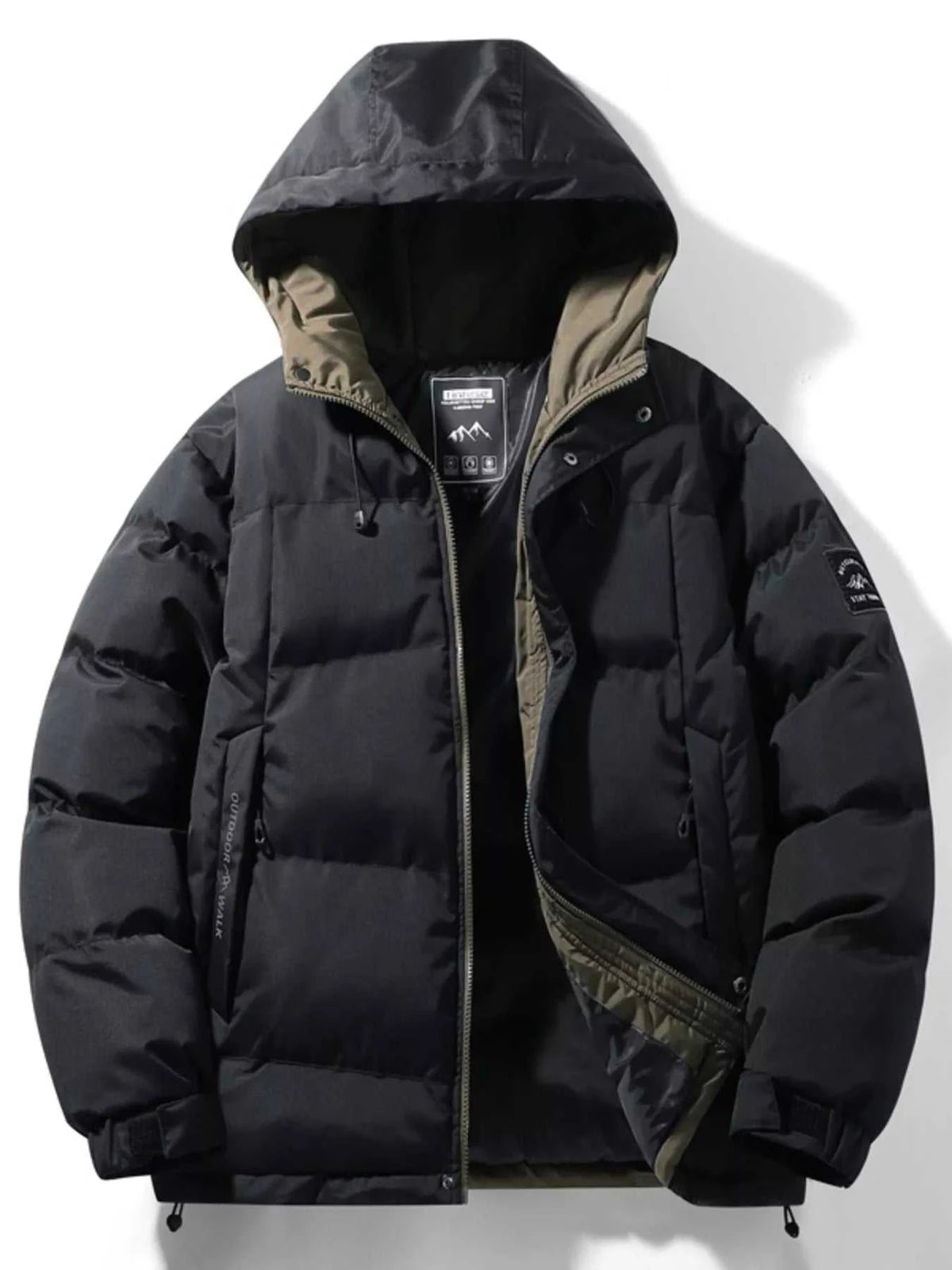 Men's Full Size Outdoor Padded Hooded Puffer Jacket Plus Size 100400974841148 102 Fashion Forward Plus Size Clothing Jerry's Apparel 