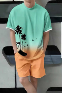 Men's Full Size Tropical Print Casual Tee and Shorts Set Plus Size 100400212855863 30 Affordable Fashion Under $100 Jerry's Apparel 
