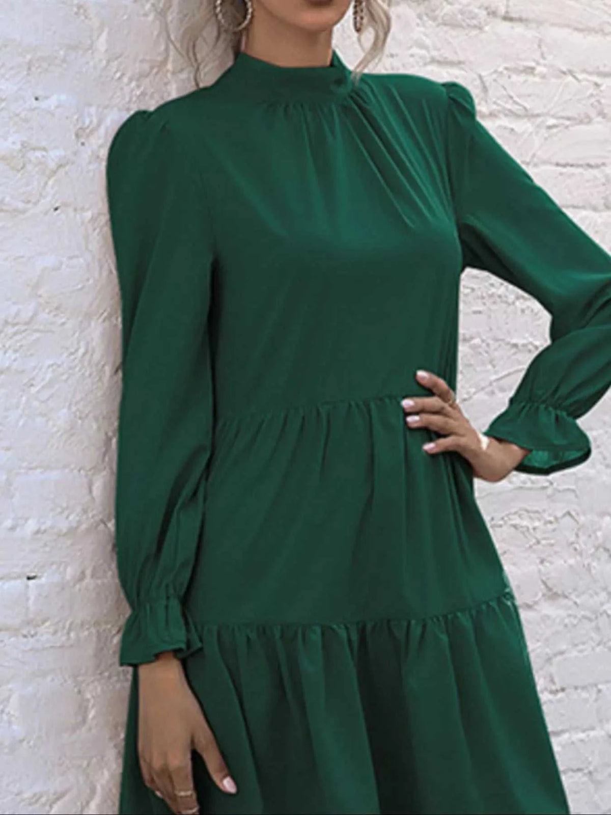 High-Low Flounce Sleeve Dress 100100575256203 31 Affordable Fashion Under $100 Jerry's Apparel 