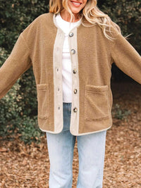 Puffy Plush Corduroy Edge Patchwork Jacket with Pockets 100100850651058 63 Affordable Fashion Under $100 Jerry's Apparel 