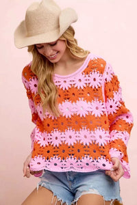 BiBi Flower Crochet Knit Top 100100317131724 56 Affordable Fashion Under $100 Jerry's Apparel 