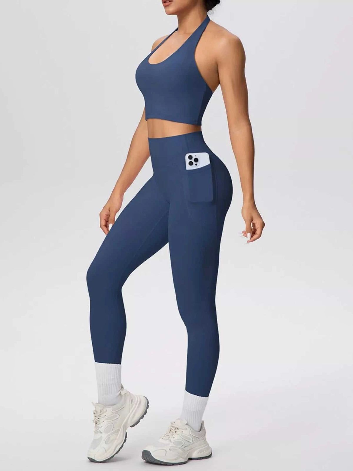 Halter Neck Crop Top and High-Waisted Leggings Active Set 101006684139191 85 Affordable Fashion Under $100 Jerry's Apparel 