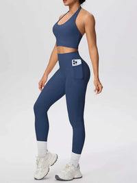 Halter Neck Crop Top and High-Waisted Leggings Active Set 101006684139191 85 Affordable Fashion Under $100 Jerry's Apparel 