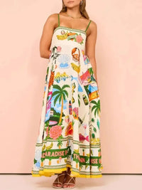 Printed Square Neck Cami Maxi Dress