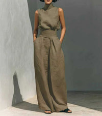 Full Size Turtleneck Sleeveless Top and Wide Leg Pants Set Plus Size 101001144135026 45 Affordable Fashion Under $100 Jerry's Apparel 