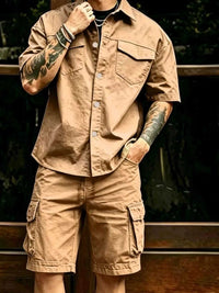 Men's Full Size Cargo Shirt and Shorts Set Plus Size 104001756887316 61 Affordable Fashion Under $100 Jerry's Apparel 