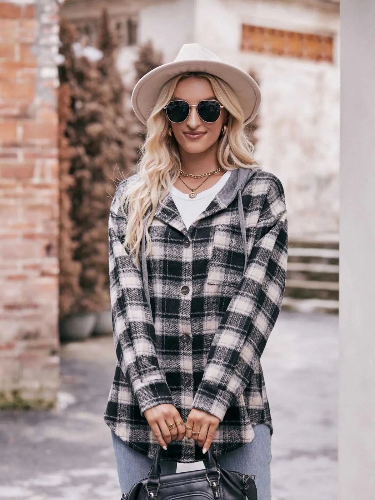 Oversized Plaid Button Up Shacket 100100074094768 50 Affordable Fashion Under $100 Jerry's Apparel 