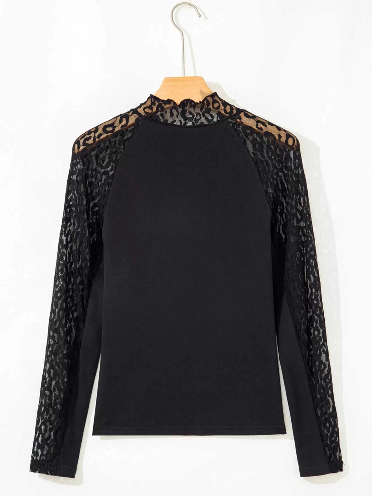 Leopard Mesh Patchwork Knit Long Sleeve Top 100100593433336 22 Affordable Fashion Under $100 Jerry's Apparel 