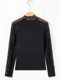 Leopard Mesh Patchwork Knit Long Sleeve Top 100100593433336 22 Affordable Fashion Under $100 Jerry's Apparel 