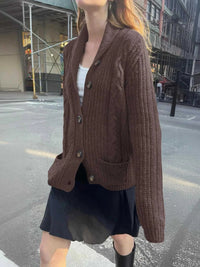 Cable Knit Button Up Cardigan 100100237685372 73 Affordable Fashion Under $100 Jerry's Apparel 