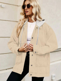 Oversized Button Up Denim Jacket with Hood 100100876233269 72 Affordable Fashion Under $100 Jerry's Apparel 