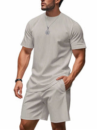 Men's Full Size Casual Striped Top and Shorts Set Plus Size 100400568801852 33 Affordable Fashion Under $100 Jerry's Apparel 