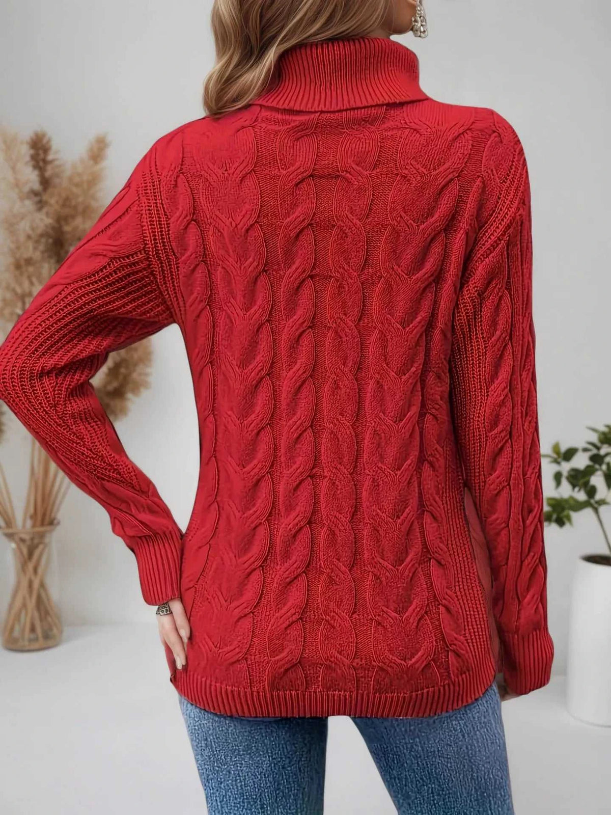 Cable Knit Turtleneck Long Sleeve Sweater 100100174532282 38 Affordable Fashion Under $100 Jerry's Apparel 