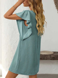 Mandy Ruffled Round Neck Short Sleeve Dress 100100862091074 26 Affordable Fashion Under $100 Jerry's Apparel 
