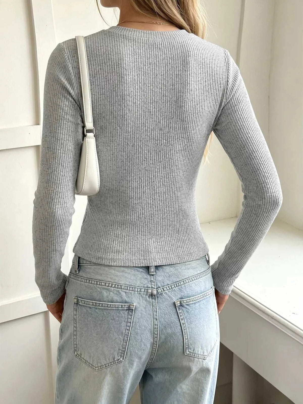 Ribbed Lace Trim Henley T-Shirt 100100110435377 30 Affordable Fashion Under $100 Jerry's Apparel 