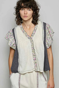POL V-Neck Floral Ruffle Sleeve Blouse 100100225781650 62 Affordable Fashion Under $100 Jerry's Apparel 