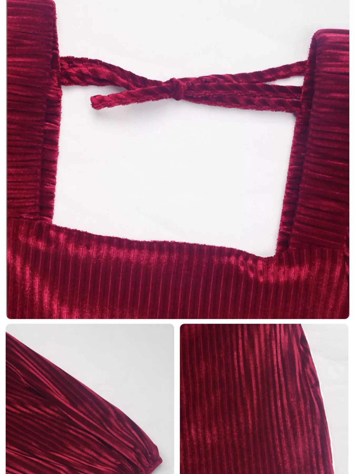 Velvet Square Neck Long Sleeve Dress 100100004568053 56 Gifts for Her Jerry's Apparel 