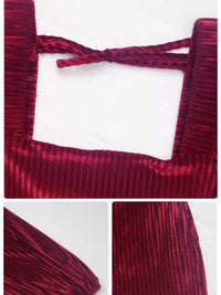 Velvet Square Neck Long Sleeve Dress 100100004568053 56 Gifts for Her Jerry's Apparel 