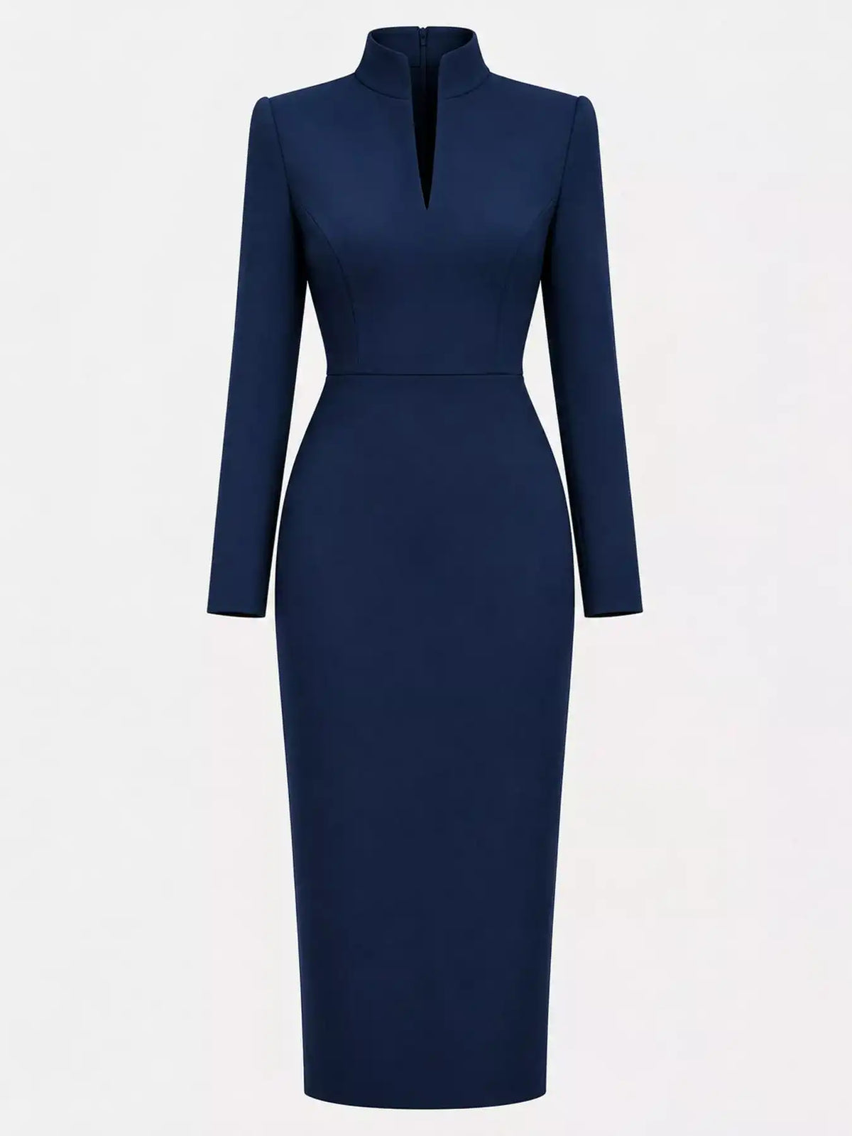 Full Size Stand-Collar Long-Sleeve Midi Dress Plus Size 101001432460062 48 Affordable Fashion Under $100 Jerry's Apparel 