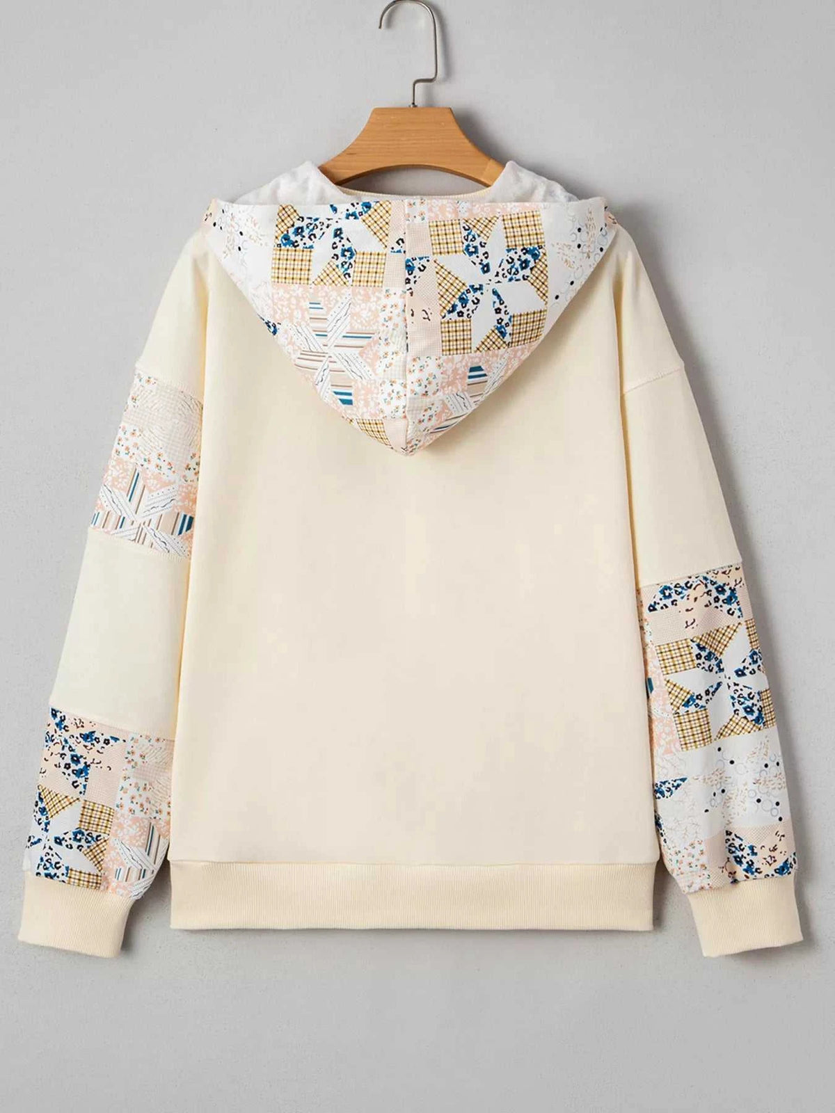 Geo Pattern Patchwork Hoodie with Kangaroo Pocket 100100667766233 45 Affordable Fashion Under $100 Jerry's Apparel 