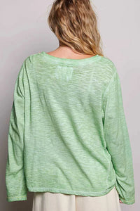 POL V-Neck Contrast Stitch Lightweight Knit Long Sleeve Top 100100758871141 43 Affordable Fashion Under $100 Jerry's Apparel 