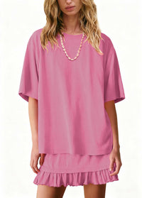 Round Neck Half Sleeve Tee and Skirt Set 100100917549398 34 Affordable Fashion Under $100 Jerry's Apparel 