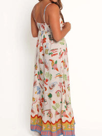 Printed Square Neck Maxi Cami Dress