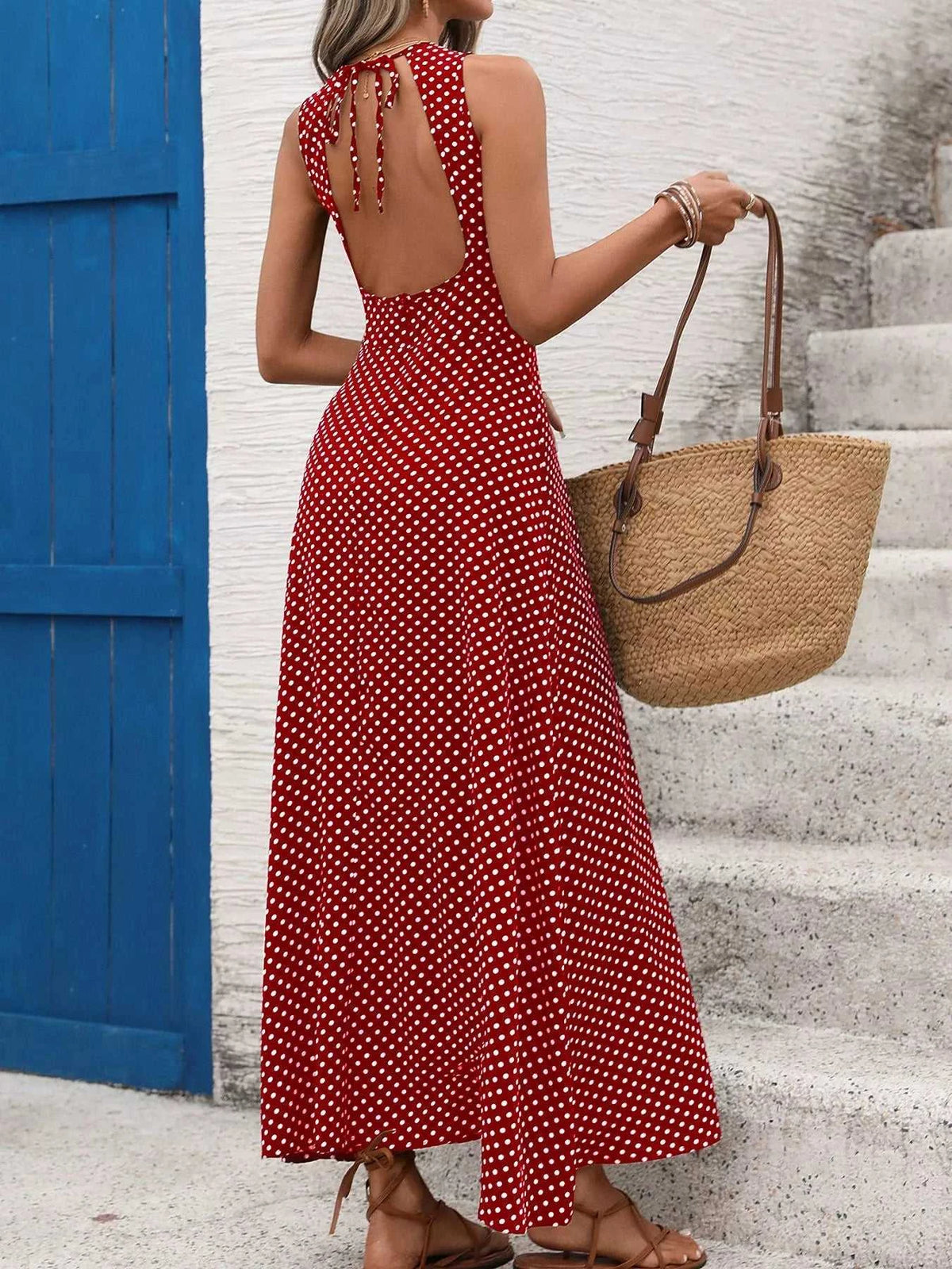 Sleeveless Polka Dot Maxi Dress 100100510800642 32 Gifts for Her Jerry's Apparel 