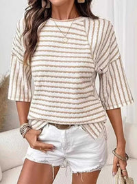 Striped Knit Round Neck T-Shirt 100100012529887 31 Affordable Fashion Under $100 Jerry's Apparel 