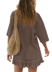 Round Neck Half Sleeve Tee and Skirt Set 100100917549398 34 Affordable Fashion Under $100 Jerry's Apparel 