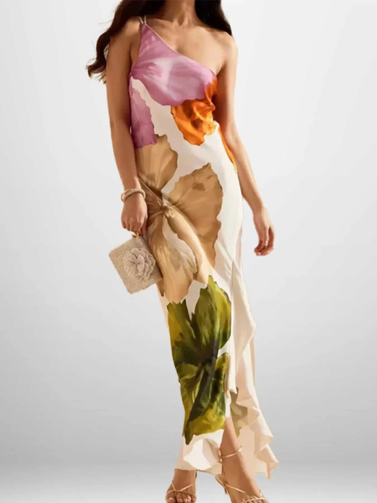 Full Size Floral Print One-Shoulder Maxi Dress Plus Size 100100092271927 40 Affordable Fashion Under $100 Jerry's Apparel 